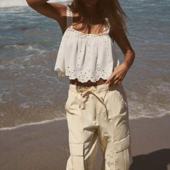 ZARA EMBROIDERED COTTON TOP
OYSTER WHITE - Picture 4 of 5